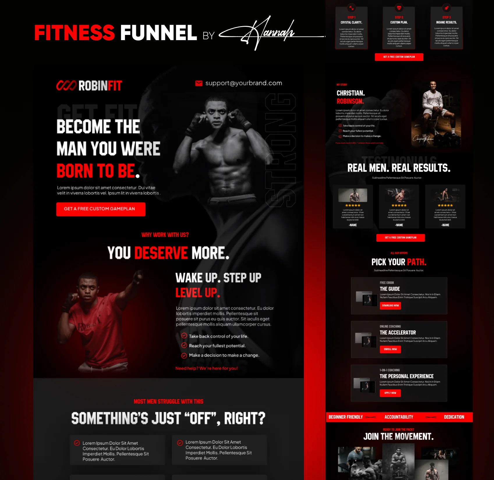 Robin Fit Fitness Funnel concept