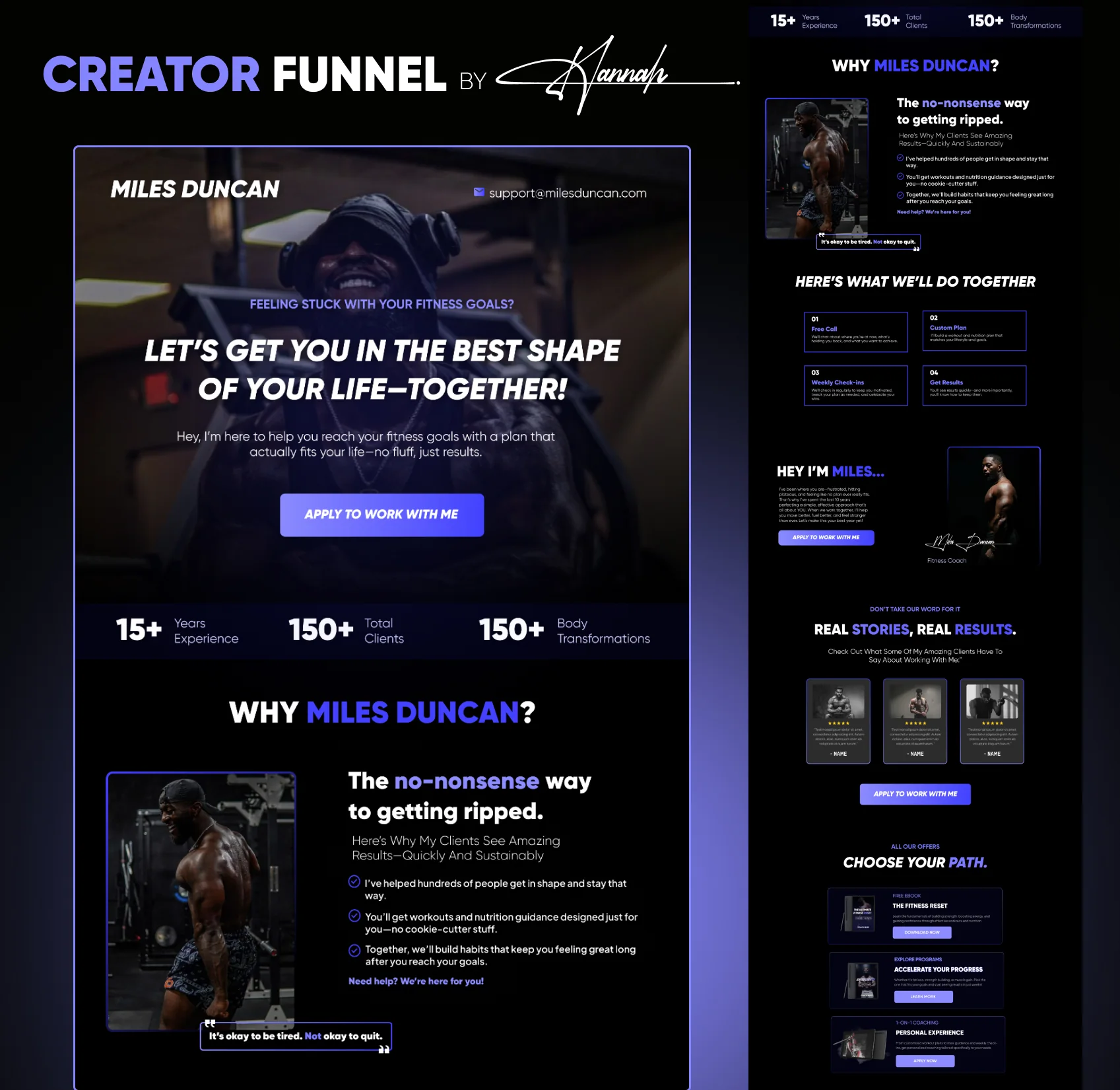 Miles Duncan Fitness Funnel concept