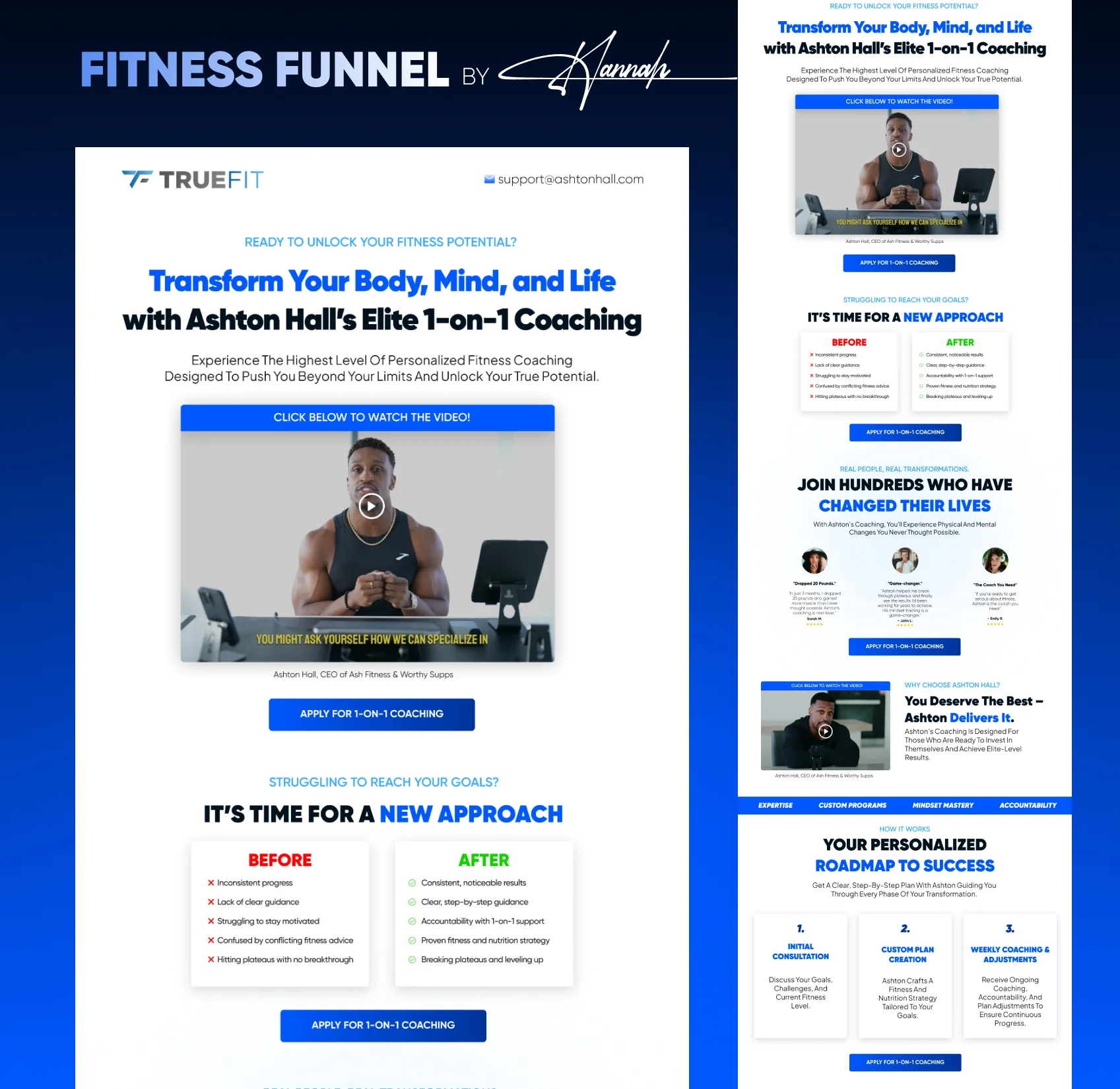 Ashton Hall Fitness Funnel concept