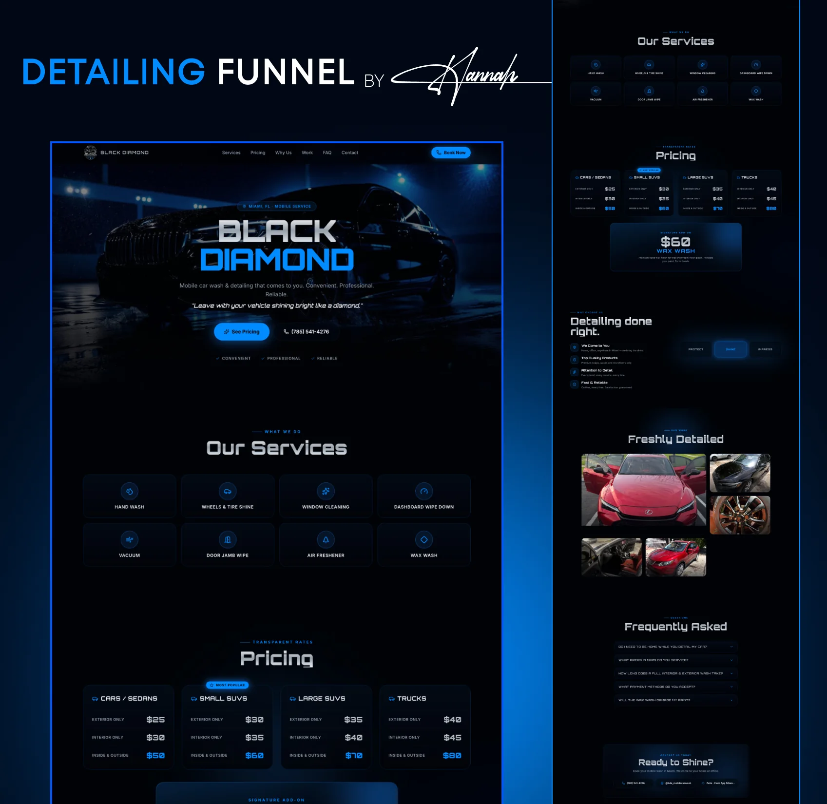 Black Diamond Detailing Funnel concept